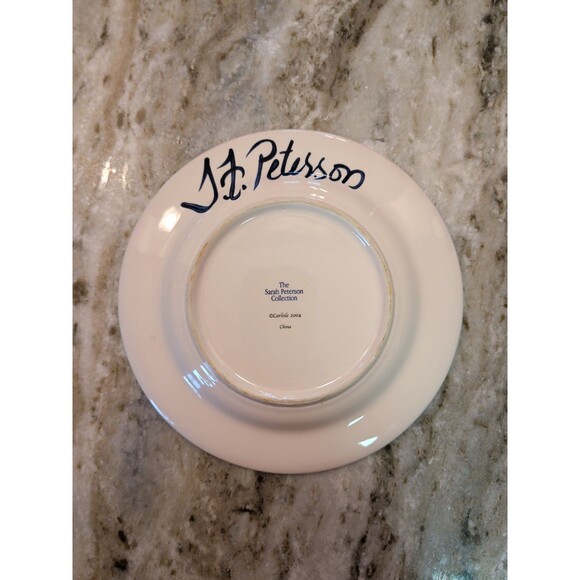 VINTAGE SARAH PETERSON RAINBOW TROUT SERVING PLATE 9” SIGNED CARLISLE HARTSTONE - Picture 2 of 6